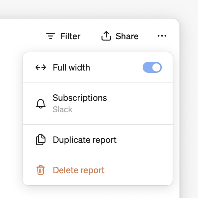 Full-width reports