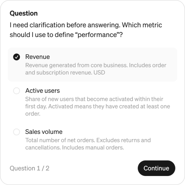 Clarifying questions